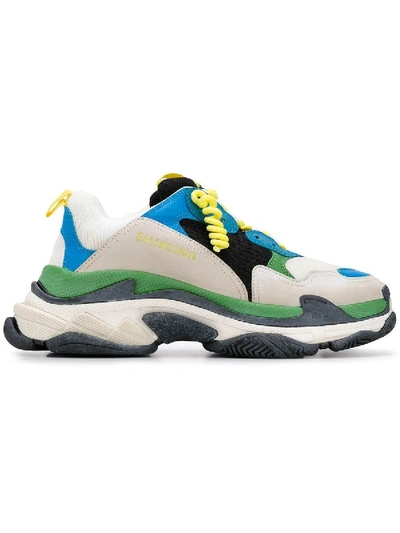 Shop Balenciaga Multicolor Fabric Triple S Sneakers Multicolor