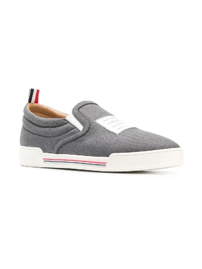 Shop Thom Browne 4-bar Paper Label Slip-on Trainer