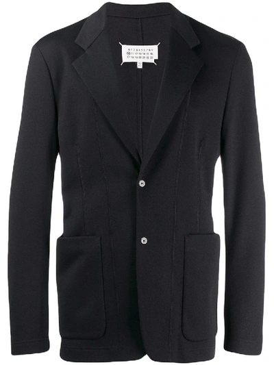 Shop Maison Margiela Cotton Scuba Blazer Black