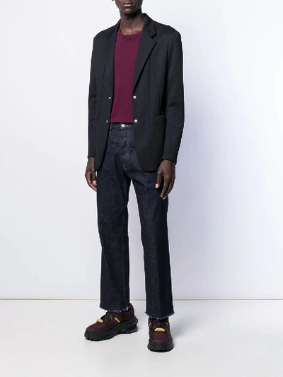 Shop Maison Margiela Cotton Scuba Blazer Black