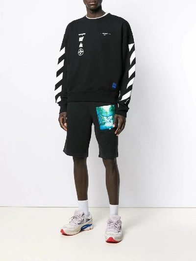 Shop Off-white Waterfall Sweatshorts In Black