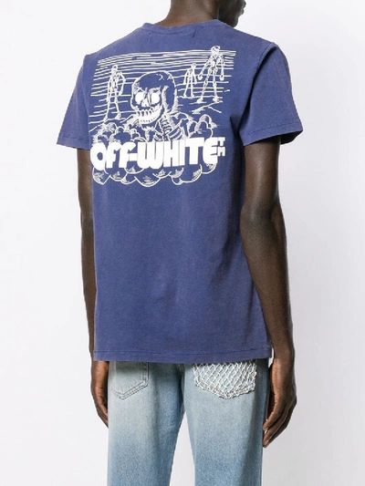 Shop Off-white Skulls Print T-shirt Blue