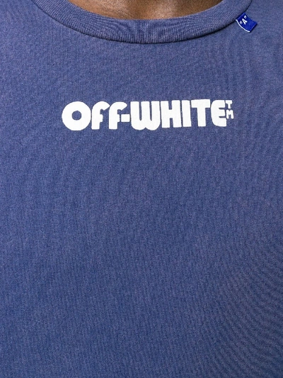 Shop Off-white Skulls Print T-shirt Blue