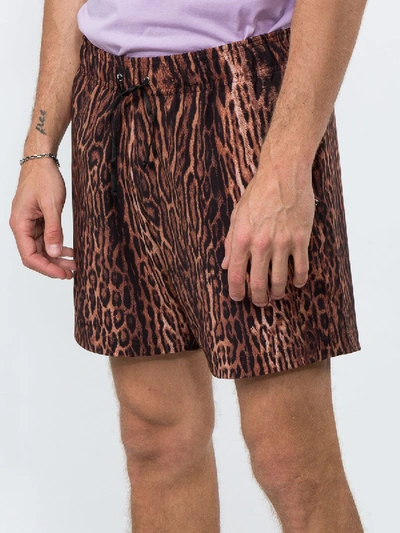 Shop Amiri Leopard Shorts Brown