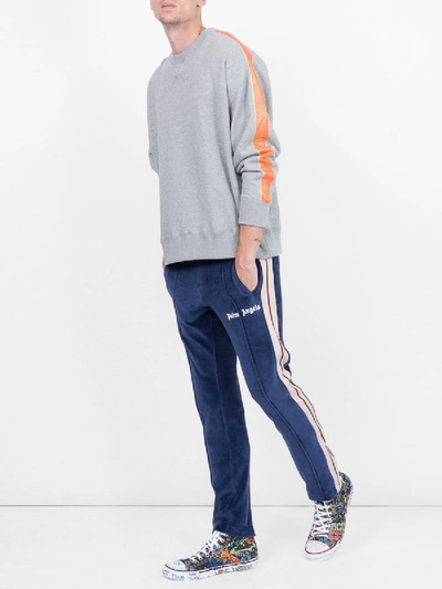 Shop Julien David Contrast Stripe Sweatshirt In Grey