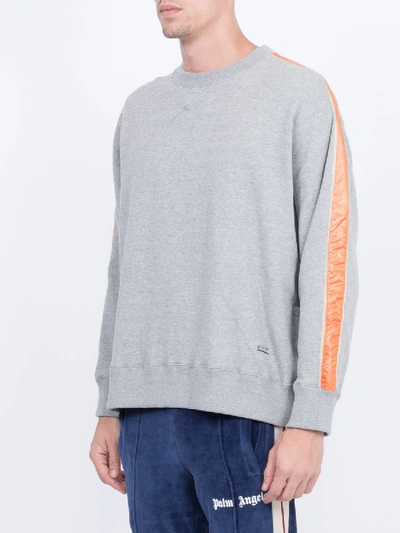 Shop Julien David Contrast Stripe Sweatshirt In Grey