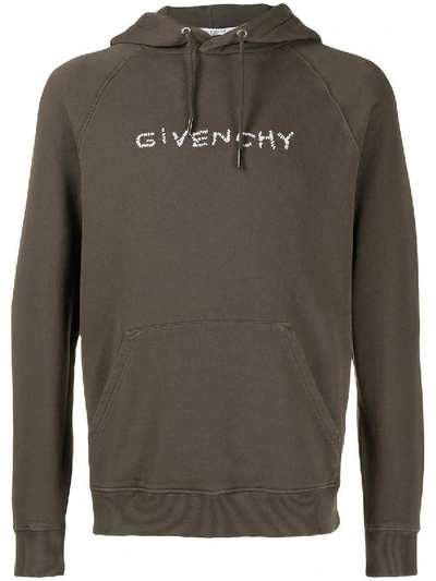 Shop Givenchy Charcoal Logo Hoodie