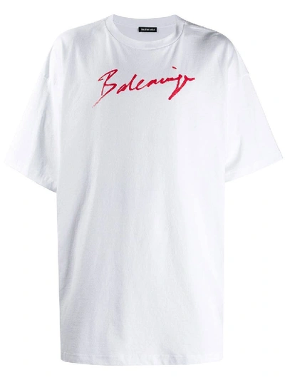 Shop Balenciaga Oversize Logo Print T-shirt