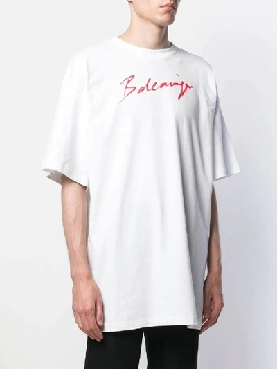 Shop Balenciaga Oversize Logo Print T-shirt