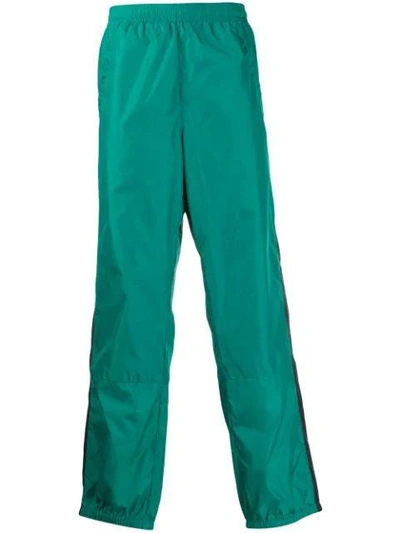 Shop Acne Studios Contrasting Stripe Track Trousers In Green