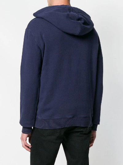 Shop Saint Laurent Logo Hoodie Purple