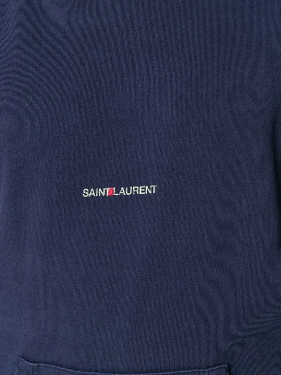 Shop Saint Laurent Logo Hoodie Purple