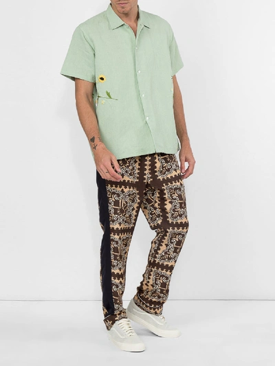 Shop Valentino Pajama Trousers In Brown