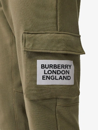 Shop Burberry Cargo Sweatpants In Green