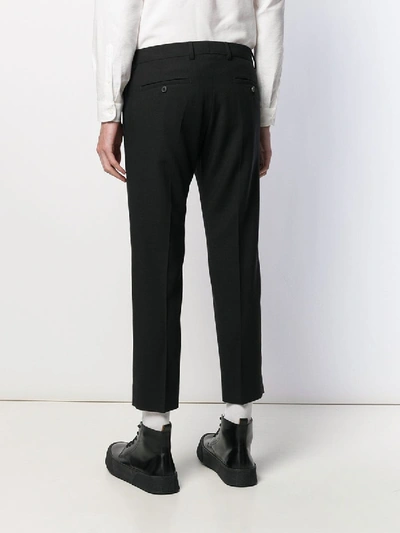 Shop Ami Alexandre Mattiussi Cropped Fit Trousers Black