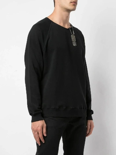 Shop Givenchy Distressed Collar Sweatshirt Black