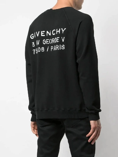 Shop Givenchy Distressed Collar Sweatshirt Black