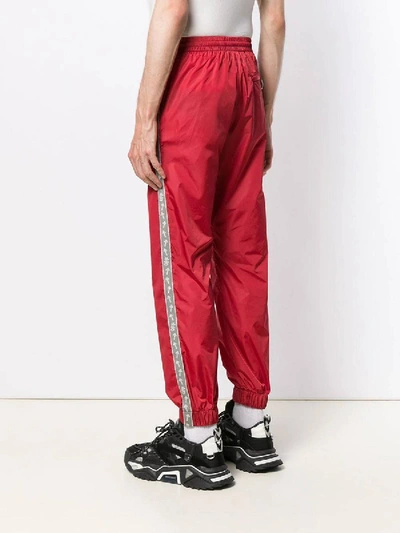 Shop Off-white Logo Trim Track Trousers In Red