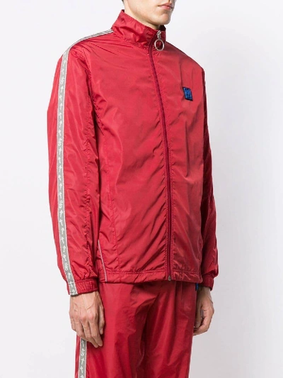 Shop Off-white Arrow Stripe Shell Jacket Red