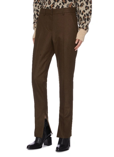 Shop Sacai Detachable Pleated Panel Split Cuff Melton Pants