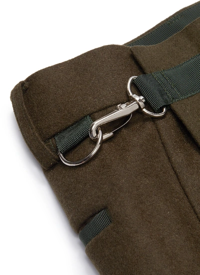 Shop Sacai Detachable Pleated Panel Split Cuff Melton Pants