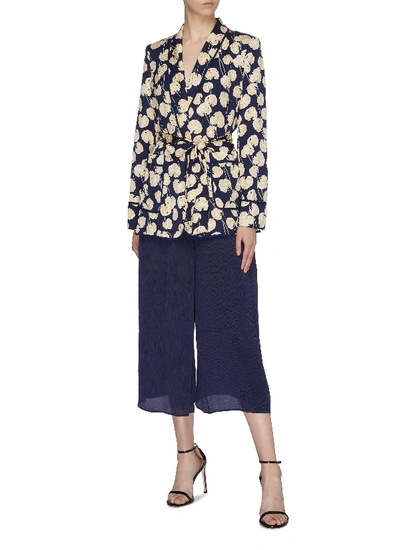 Shop Diane Von Furstenberg 'braelyn' Belted Leaf Print Kimono Top