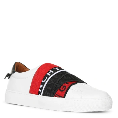 Shop Givenchy Webbing White And Red Sneakers In White/red