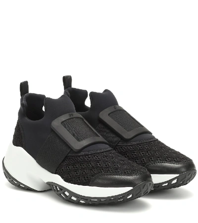 Shop Roger Vivier Viv' Run Sneakers In Black