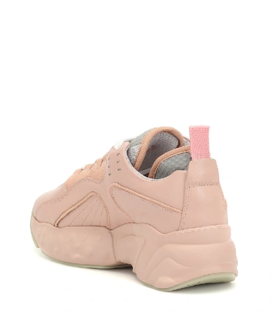 Shop Acne Studios Manhattan Leather Sneakers In Pink