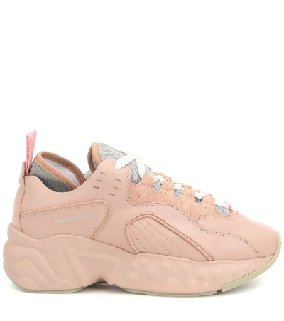 Shop Acne Studios Manhattan Leather Sneakers In Pink