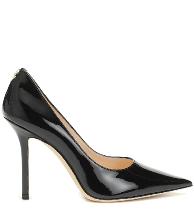 Shop Jimmy Choo Love 100 Patent Leather Pumps In Black