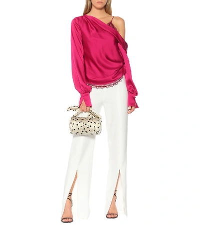 Shop Jonathan Simkhai Asymmetrical Satin Top In Pink