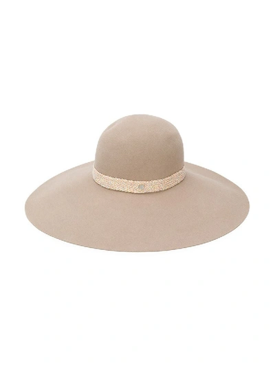 Shop Maison Michel Wide Brim Blanche Hat Neutral