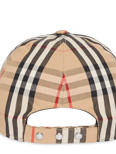 Shop Burberry Monogram Motif Vintage Check Baseball Cap In Neutral