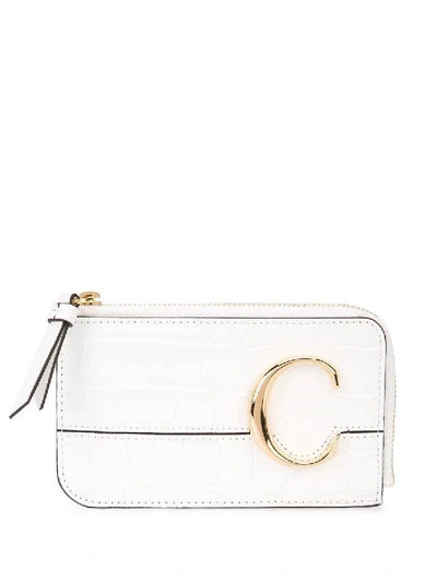 Shop Chloé C Zipped Wallet White