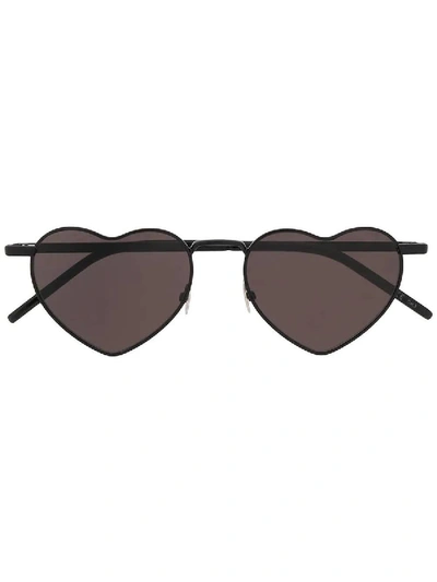 Shop Saint Laurent Heart Frame Sunglasses