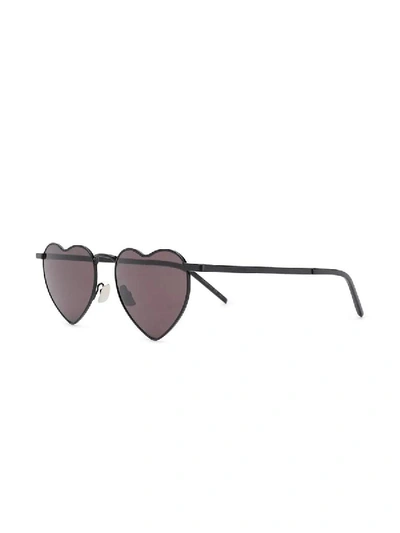 Shop Saint Laurent Heart Frame Sunglasses