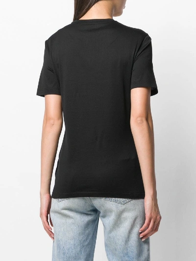 Shop Versace New York-print T-shirt In Black