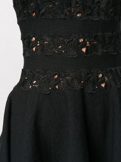 Shop Giambattista Valli Black Women's Floral Embroidered Mini Dress