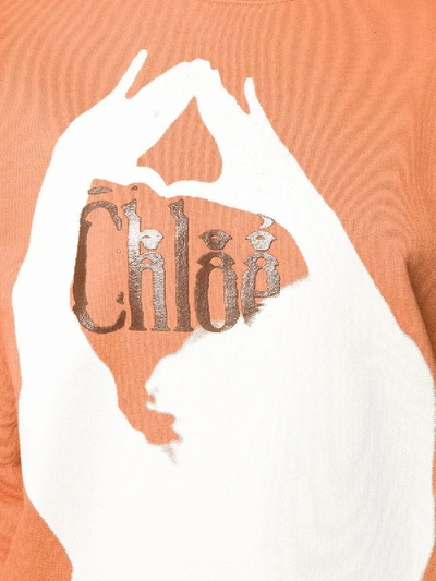 Shop Chloé Sunburn Brown Logo Sweatshirt