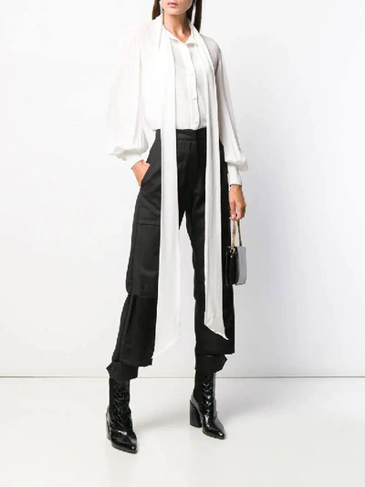 Shop Givenchy Long Sleeve Silk Blouse Off-white