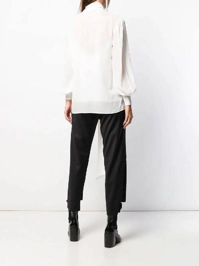 Shop Givenchy Long Sleeve Silk Blouse Off-white