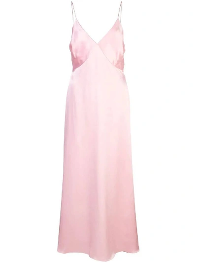 Shop Adam Lippes Flared Slip Dress In Pink