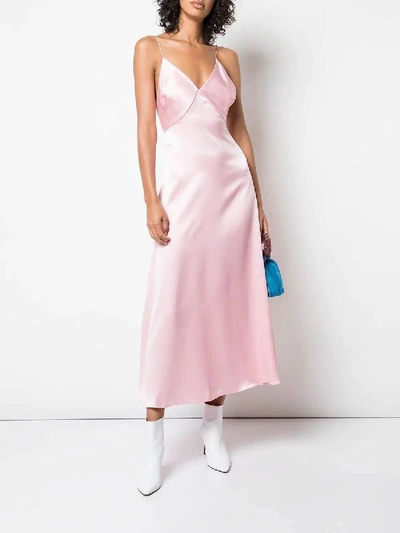 Shop Adam Lippes Flared Slip Dress In Pink