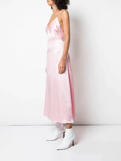 Shop Adam Lippes Flared Slip Dress In Pink