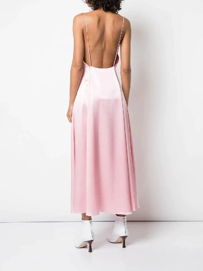 Shop Adam Lippes Flared Slip Dress In Pink