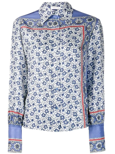 Shop Chloé Paisley Print Silk Blouse In Blue