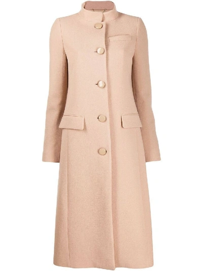 Shop Givenchy Classic Button Up Coat Beige In Neutral