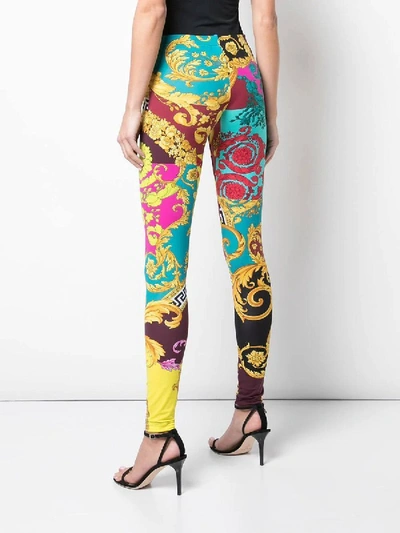 Shop Versace Collage Print Leggings Multicolor