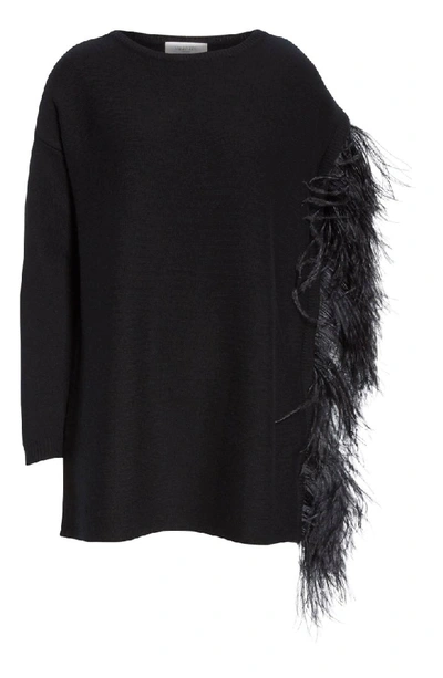 Shop Valentino Feather Sleeve Cashmere Sweater